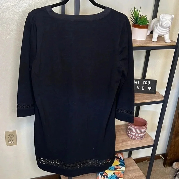 J. Crew Black Dress with Eyelet details Size L - Picture 5 of 6